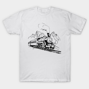 Steam train outline design T-Shirt